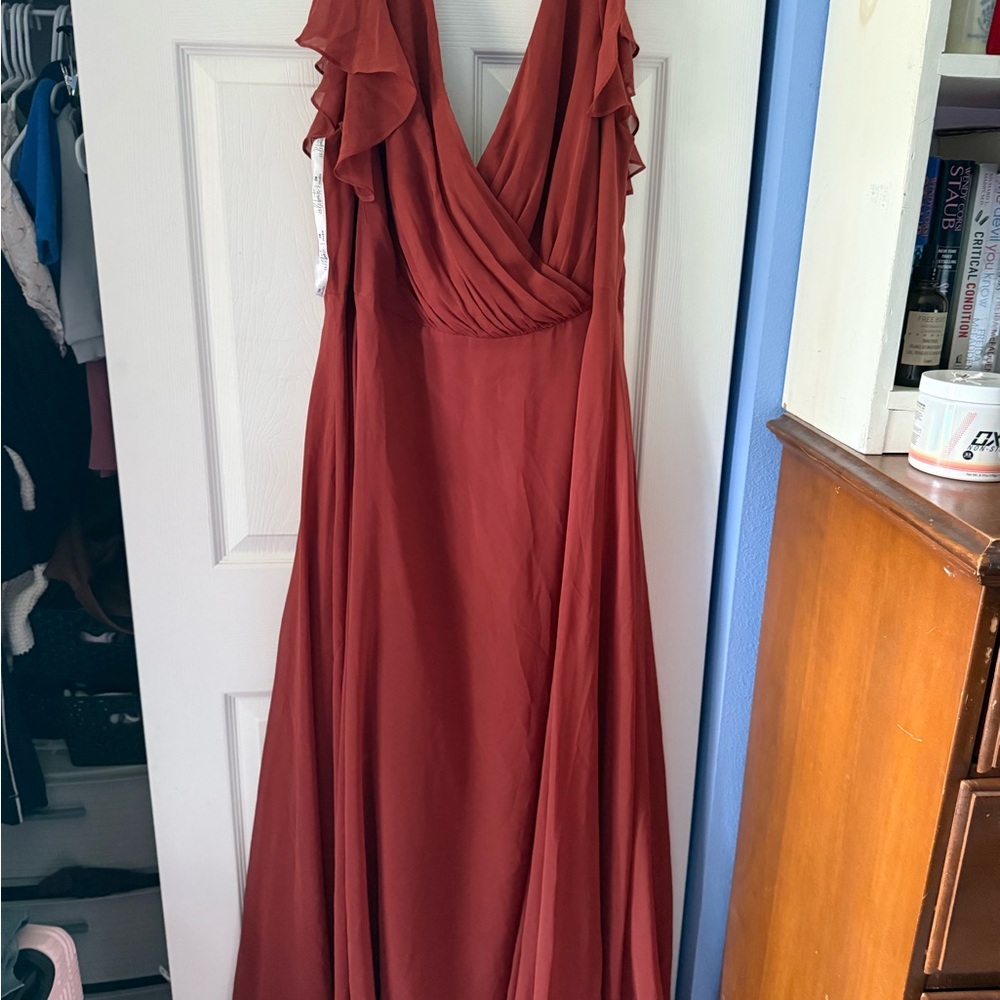 Elegant Rust Red Women's Dress